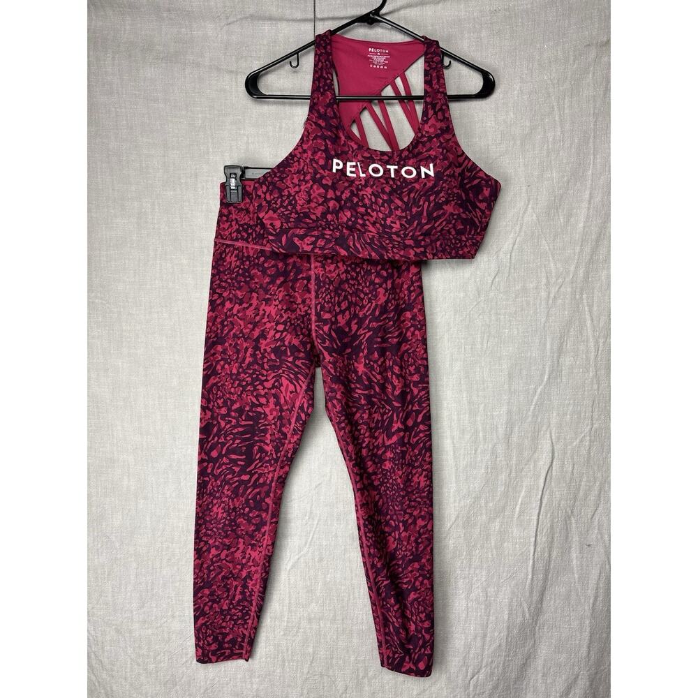 Peloton High Waist Legging Sports Bra Set Women's Size L/XL Gym Reversible Pant
